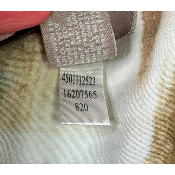 Chicos Womens Button-Down Shirt Size 2 Abstract Print Multicolor Turquoise Brown - Picture 8 of 8